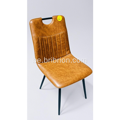 Сучасны крэсла з PU з трывалым чорным металічным рамай